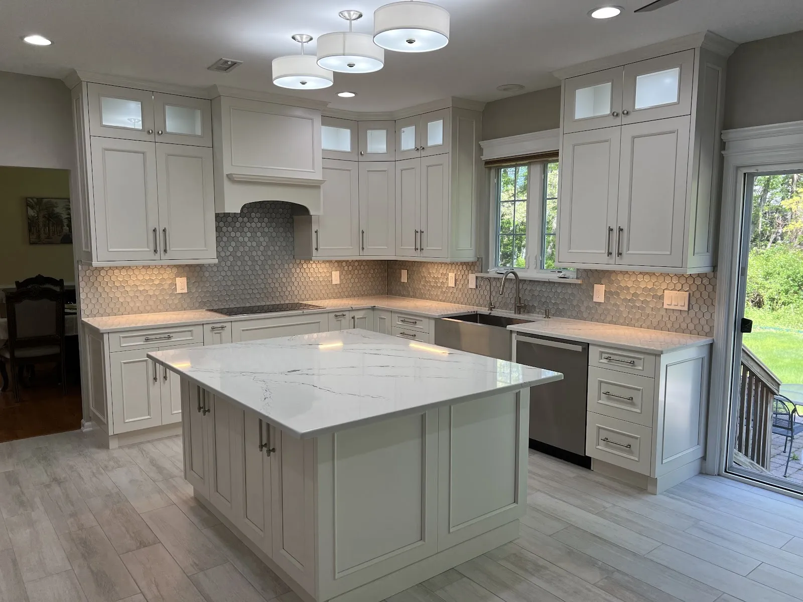 Center island with granite