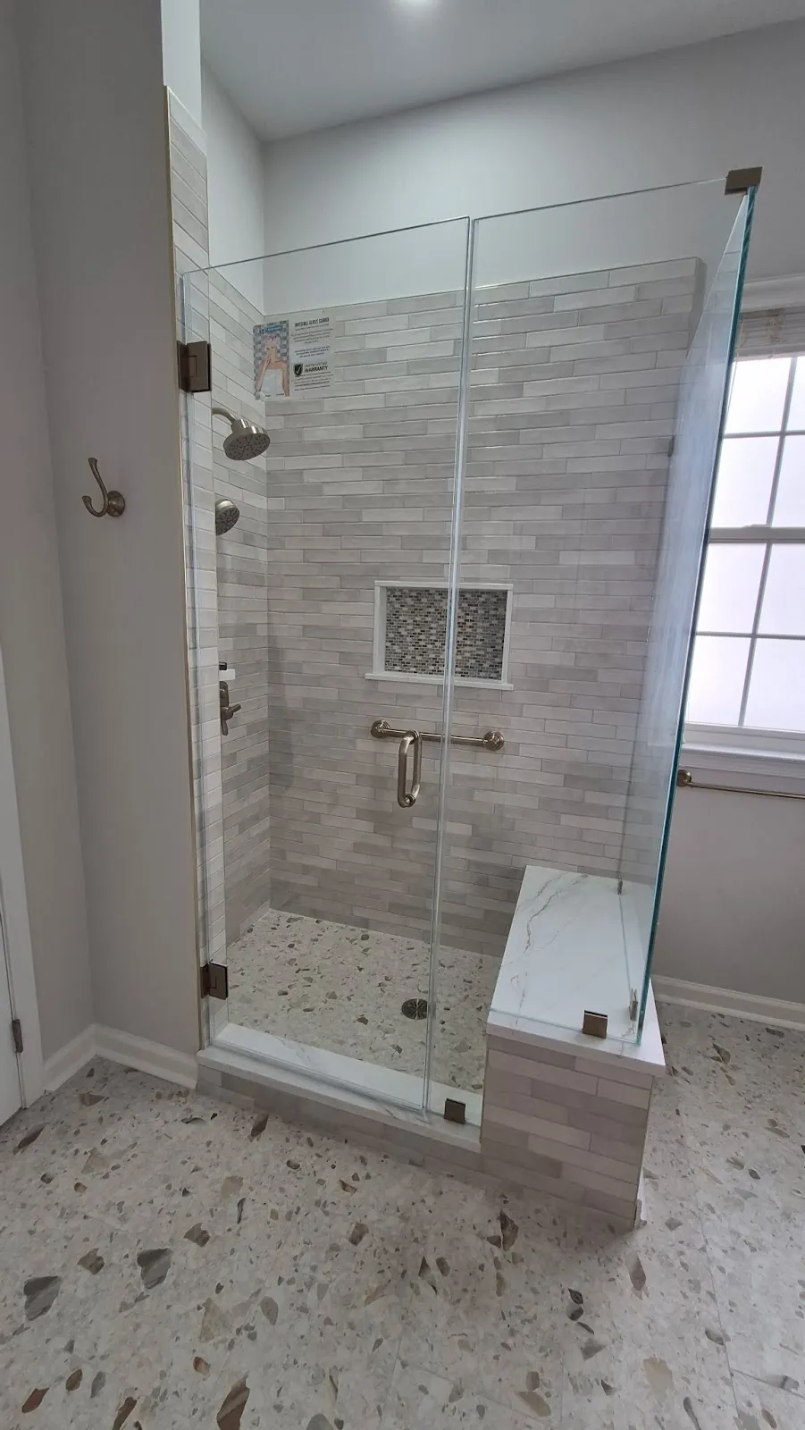 Walk-in shower with bench